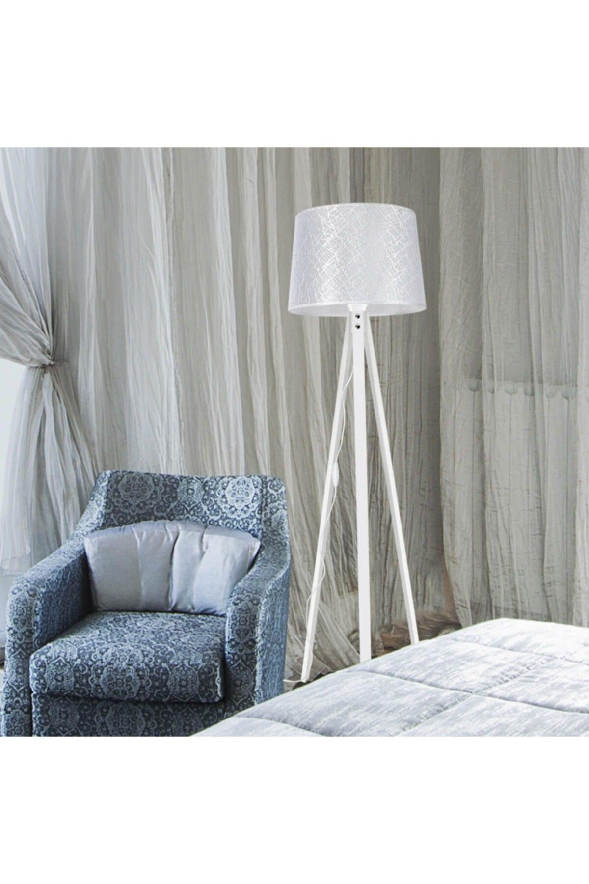 Deco Floor Lamp White Leg / Mesh White Hat - Swordslife