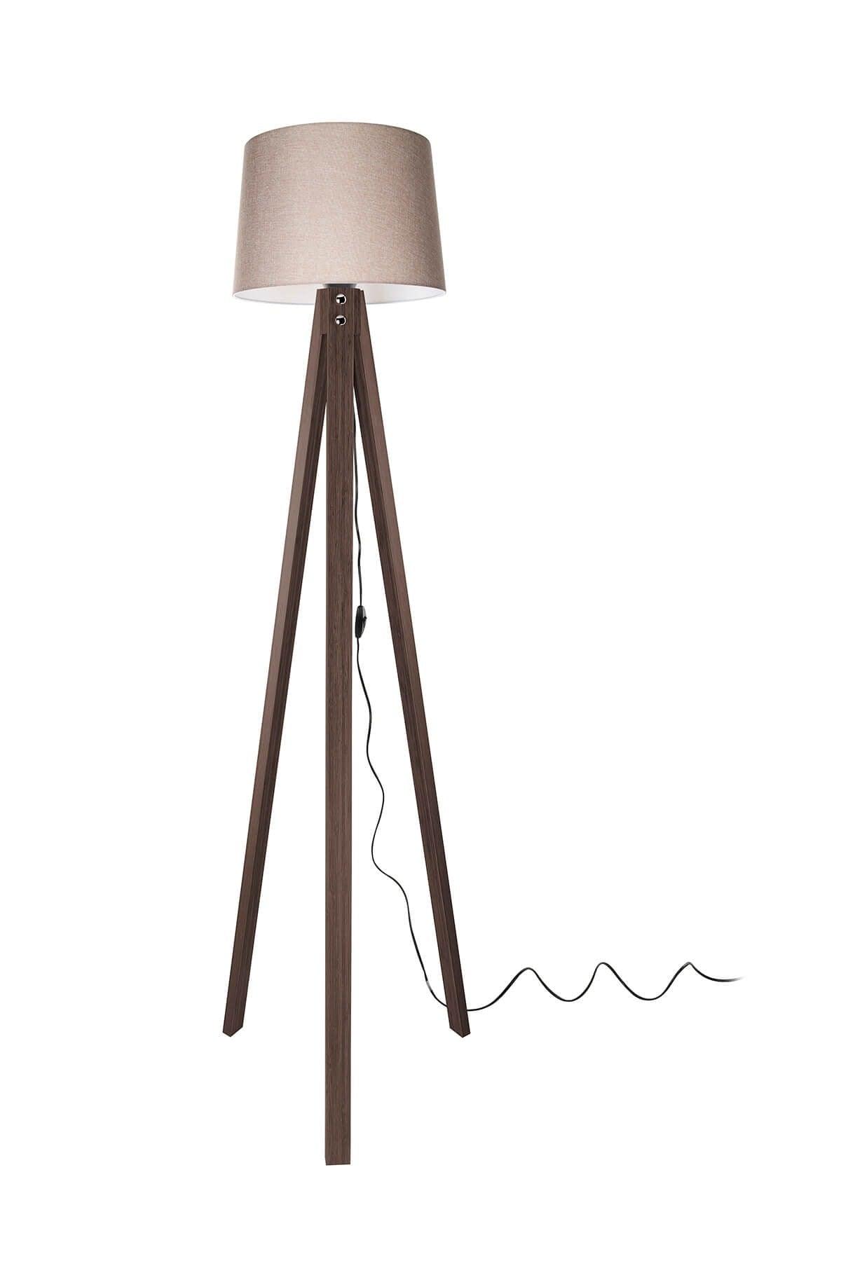 Deco Floor Lamp Walnut Leg / Sand Beige Hat - Swordslife