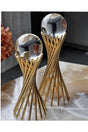 Decorative 2x Gold Twisted Cross Leg Globe / Home Office Decor - Swordslife