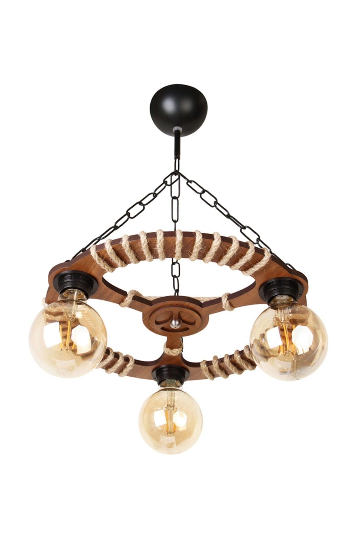 Decorative 3 Piece Wooden Chandelier - M258 - Swordslife