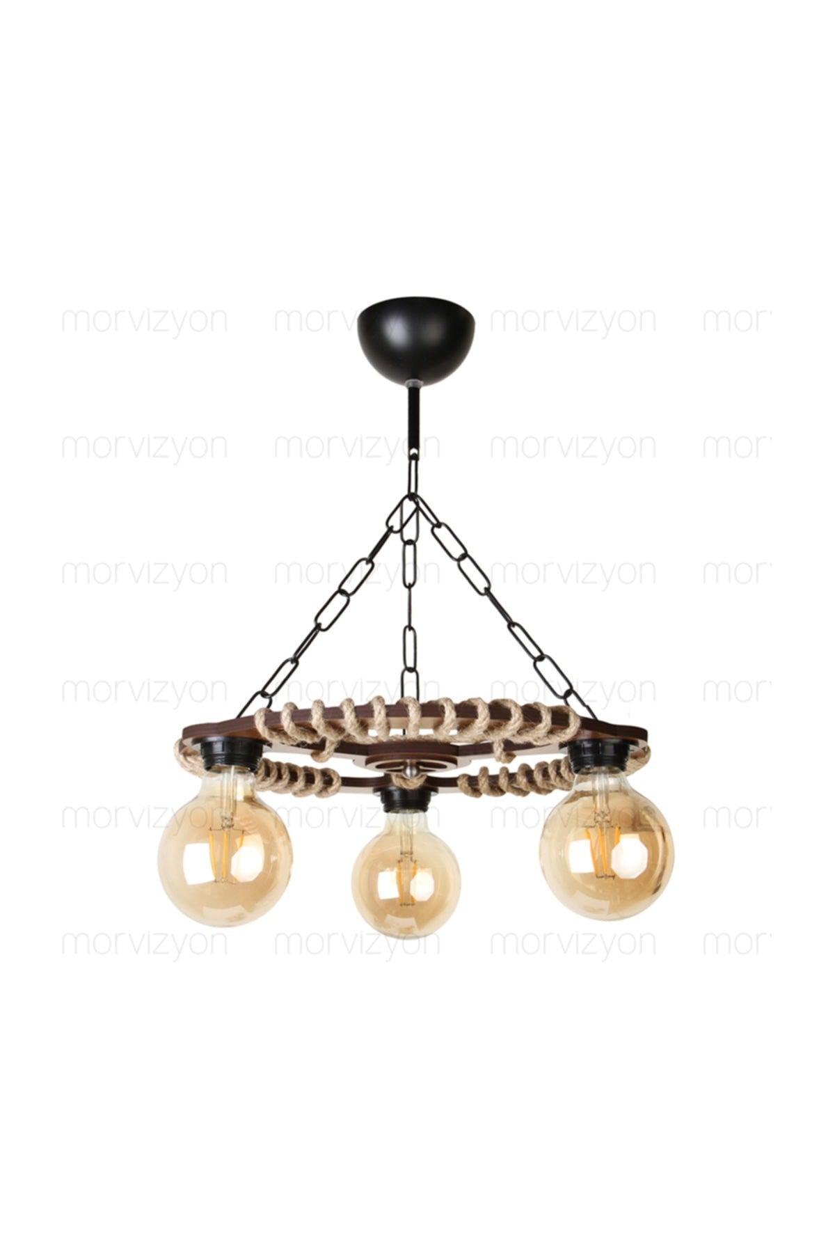 Decorative 3 Piece Wooden Chandelier - M258 - Swordslife