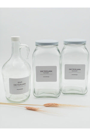 Decorative Glass Jar 3lt(detergent Whites-colored / Liquid Detergent Bottle White Lid) - Swordslife