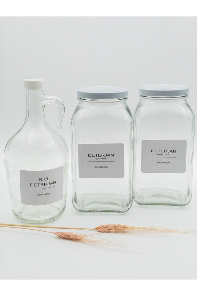 Decorative Glass Jar 3lt(detergent Whites-colored / Liquid Detergent Bottle White Lid) - Swordslife