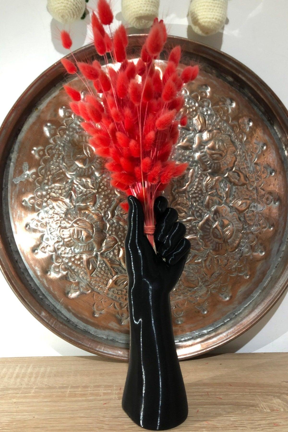 Decorative Hand Vase Unbreakable Plastic -black - Swordslife