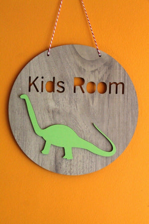 Decorative Kids Room Green Dinosaur Lacquer Kids Room Door & Wall Decoration - Swordslife