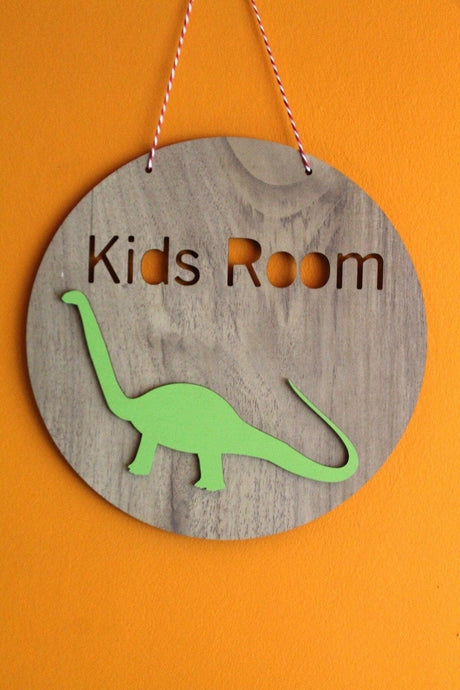 Decorative Kids Room Green Dinosaur Lacquer Kids Room Door & Wall Decoration - Swordslife