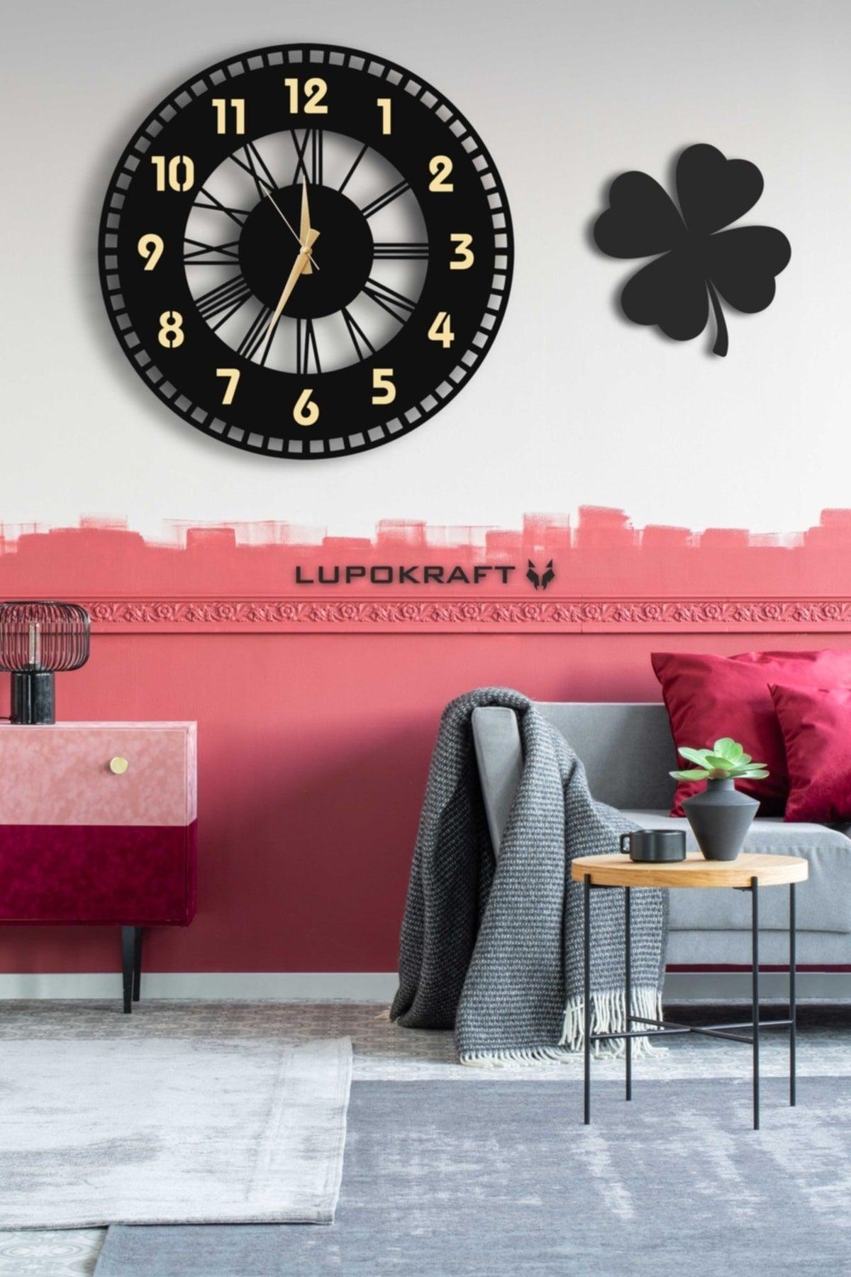 Decorative Mirrored Wall Clock 50x50cm + Clover Table - Swordslife