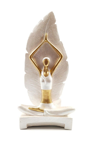 Decorative Object Trinket Woman Doing Yoga Girl Figurine Gift Item ( Large Size ) - White - Swordslife