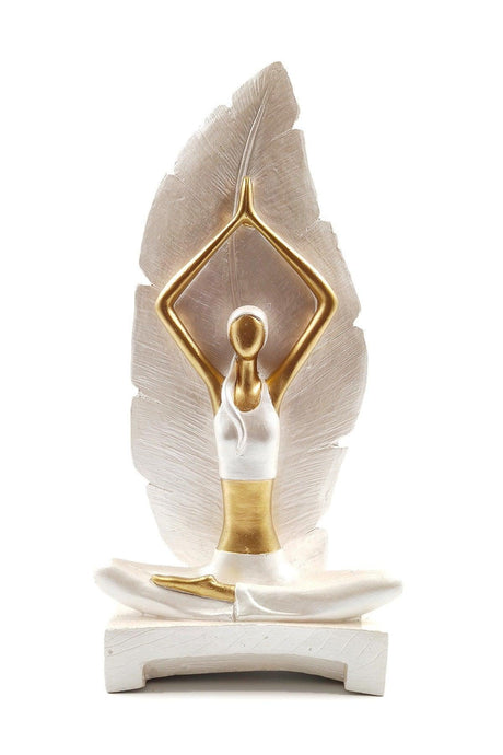 Decorative Object Trinket Woman Doing Yoga Girl Figurine Gift Item ( Large Size ) - White - Swordslife