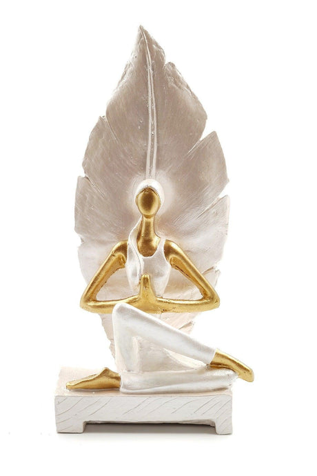 Decorative Object Trinket Woman Doing Yoga Girl Figurine Gift Item ( Large Size ) - White - Swordslife