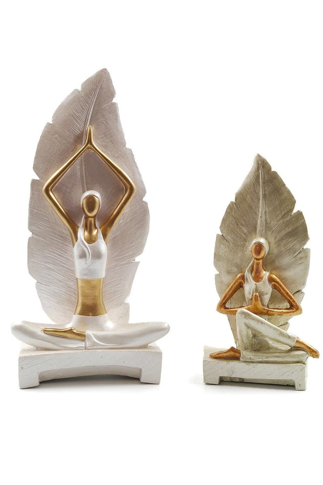 Decorative Object Trinket Woman Doing Yoga Girl Girl Figurine Gift Item ( Large Size ) - White - Swordslife