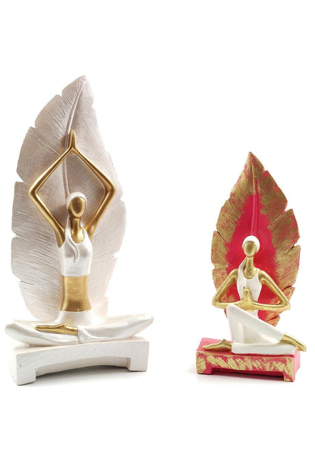 Decorative Object Trinket Woman Doing Yoga Girl Girl Figurine Gift Item ( Large Size ) - White - Swordslife