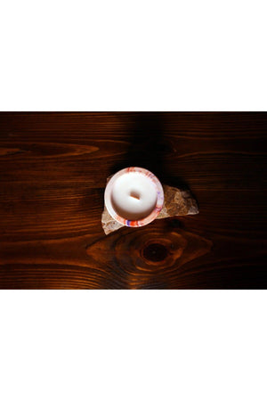 Decorative Orange-purple Marble Look Scented Concrete Candle , Soy Wax Bamboo Wick - Swordslife