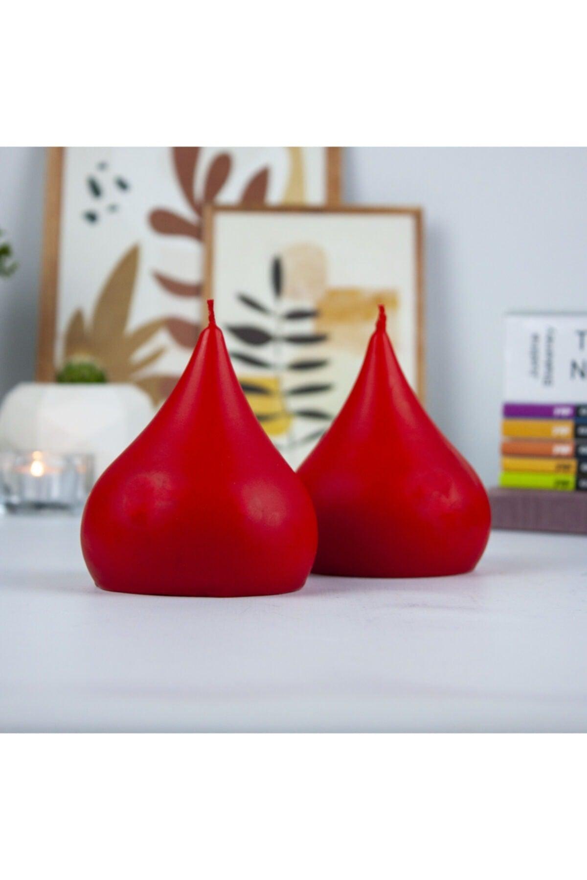 Decorative Pear Candle Set of 2 Red - Swordslife