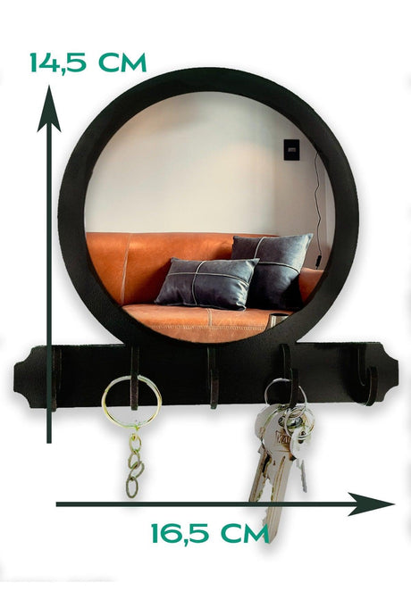 Decorative Round Mirrored Plexi Keychain Hanger Organizer Key Organizer Hanger Mdf - Swordslife