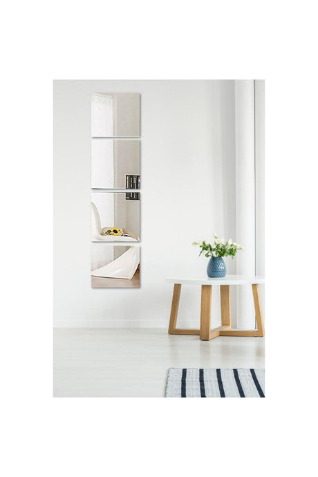 Decorative Square Silver Mirror Plexi Wall Ornament Silver (Adhesive) - Swordslife