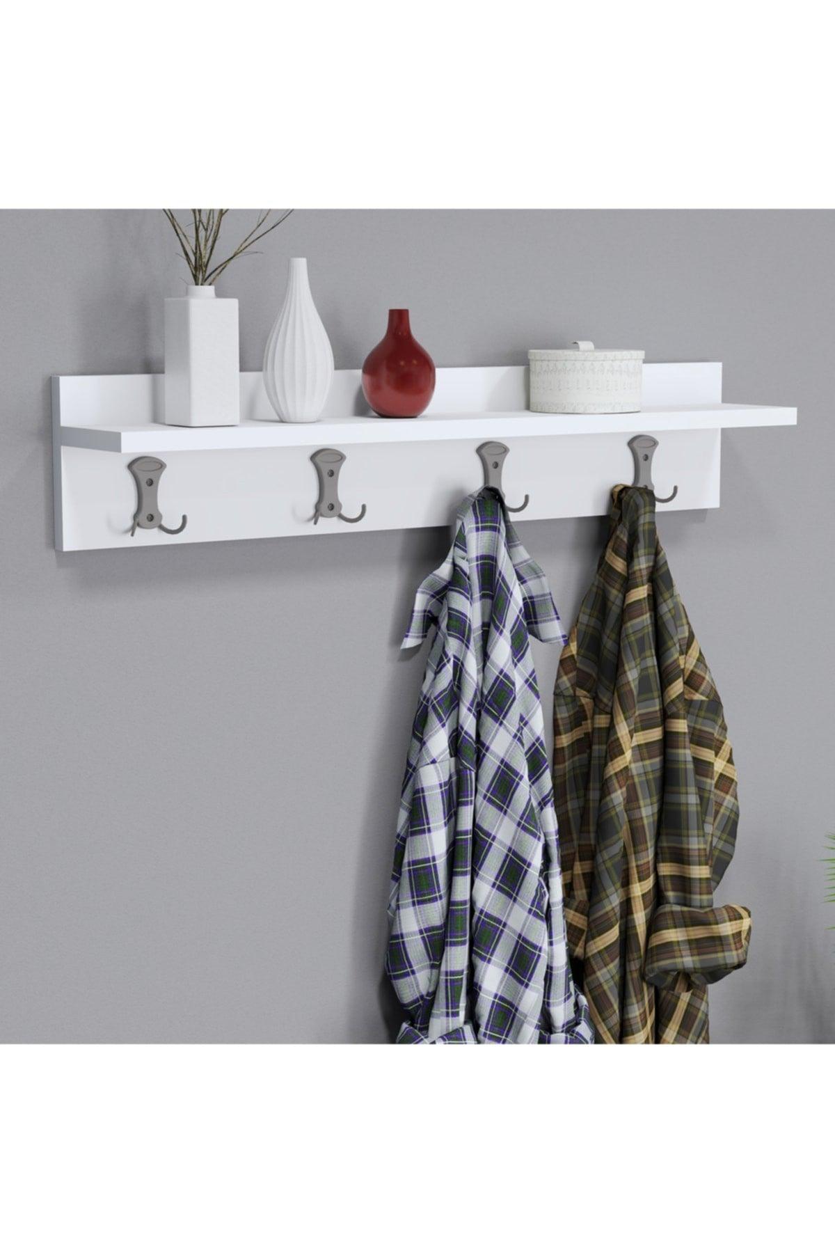 Decorative Wall Hanger Minimal Shelf Hanger 80 Cm White - Swordslife