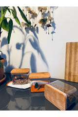 Decorative Wooden Lid Storage Container 3 Pcs - 1000 ml - Swordslife