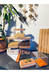 Decorative Wooden Lid Storage Container 6 Pcs -