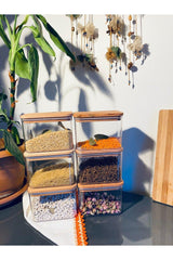 Decorative Wooden Lid Storage Container 6 Pcs -