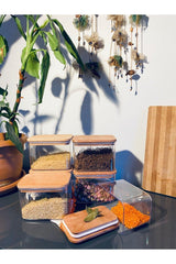 Decorative Wooden Lid Storage Container 6 Pcs -