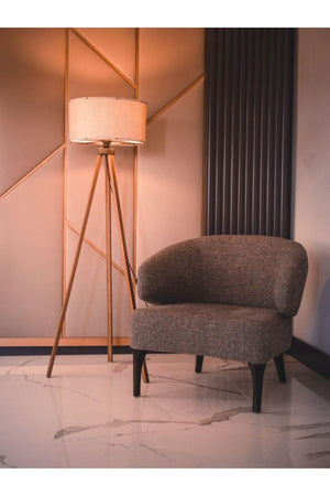 Decoratives Tripod Wooden 3-Legged Floor Lamp Lampshade Shine Cream - Swordslife