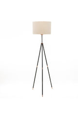 Deco&style Tripod Floor Lamp - Metal Black Leg / Velvet Cream Hat - Swordslife