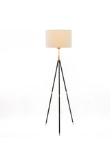 Deco&style Tripod Floor Lamp - Metal Black Leg / Velvet Cream Hat - Swordslife