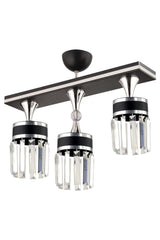 Deep 3 Piece Black Chrome Gilded Crystal Stone Modern Chandelier - Swordslife