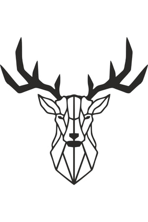 Deer Head Figure Wood 40x40 Cm Mdf Decorative Deer Decor Wall Painting - Wall Ornament - Swordslife