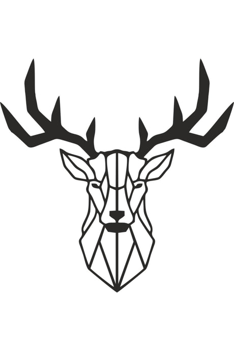 Deer Head Figure Wood 40x40 Cm Mdf Decorative Deer Decor Wall Painting - Wall Ornament - Swordslife