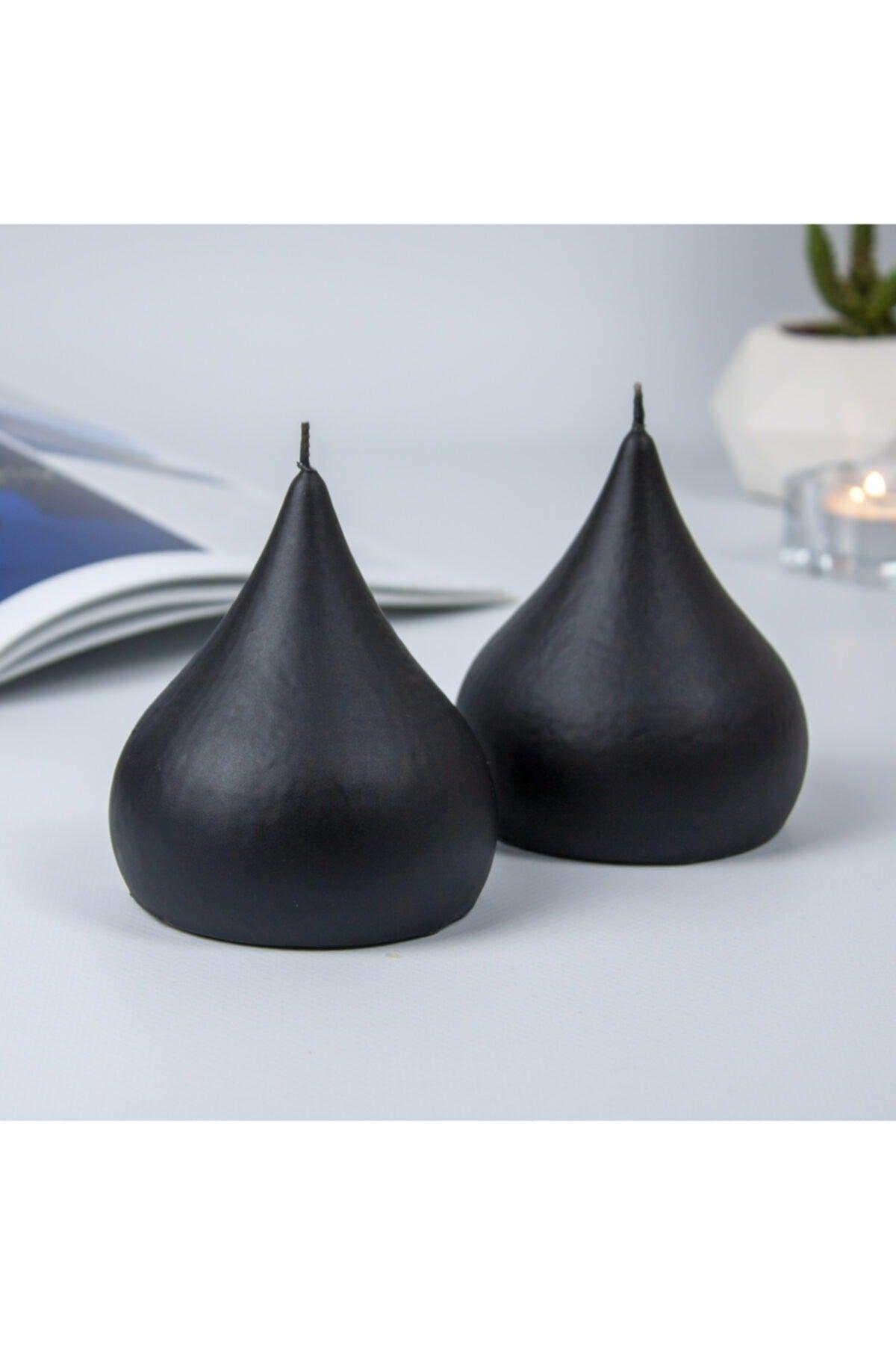 Decorative Pear Candle Set of 2 Black - Swordslife