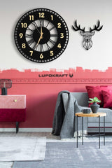 Decorative Mirrored Wall Clock 50x50cm + Deer Table - Swordslife