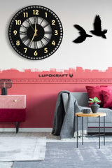 Decorative Mirrored Wall Clock 50x50cm + Bird Table - Swordslife