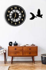 Decorative Mirrored Wall Clock 50x50cm + Bird Table - Swordslife