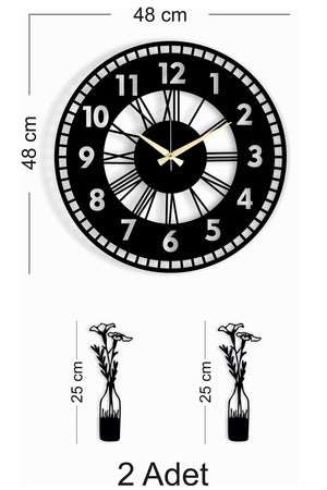 Decorative Wall Clock Vase Painting - Swordslife
