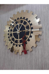 Decorative Gold Luxury Sun Wall Clock Modern Mirrored Plexiglass Turkish Numeral 50x50 - Swordslife