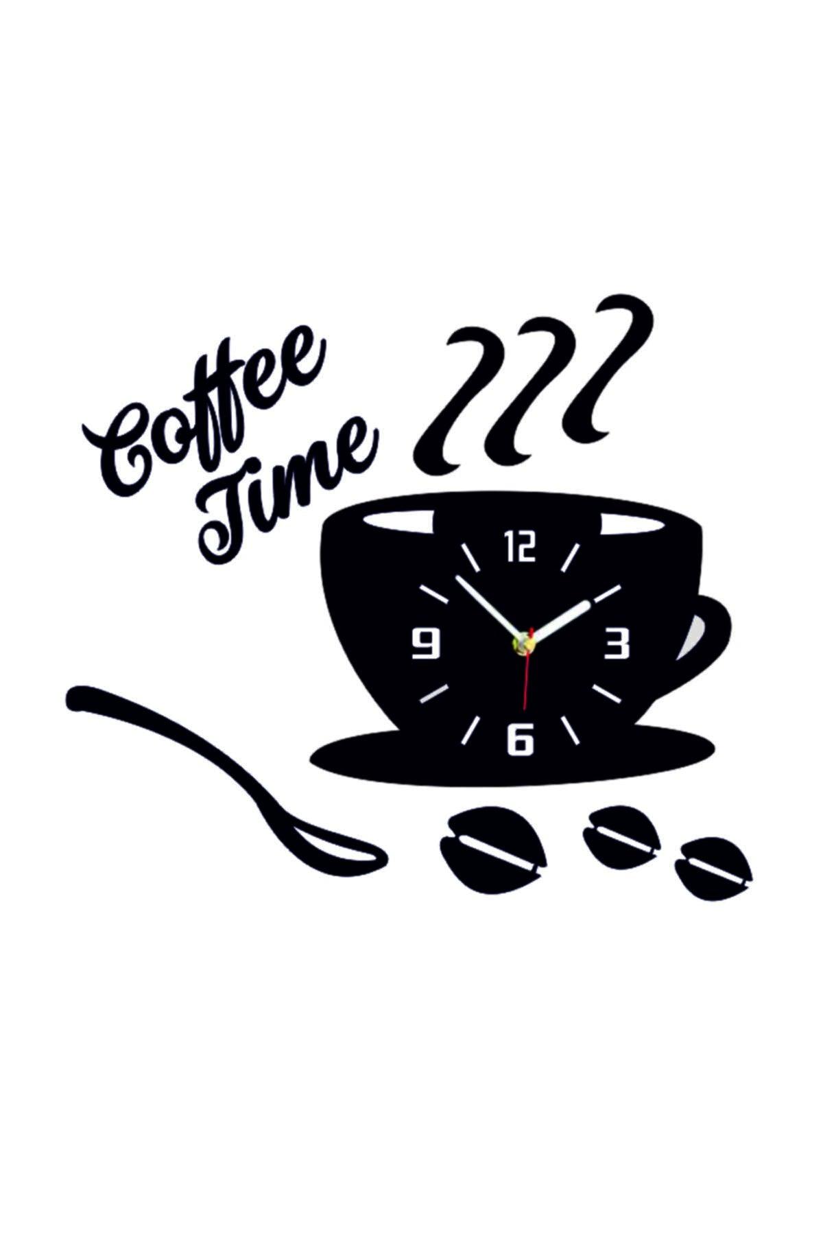 Decorative Coffee Time Kitchen Wall Clock And Accessories - Swordslife