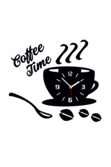 Decorative Coffee Time Kitchen Wall Clock And Accessories - Swordslife