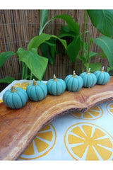 Decorative Mini Green Pumpkin Candle 6 Pieces 4*3 Cm - Swordslife