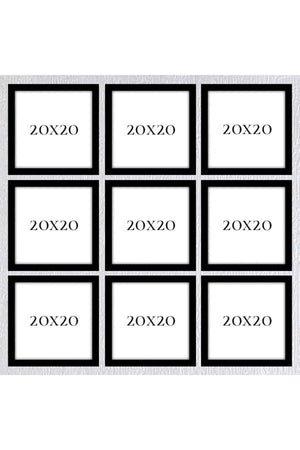 Decorative Black Frame Set 9 Pieces 20x20 Glass - Swordslife