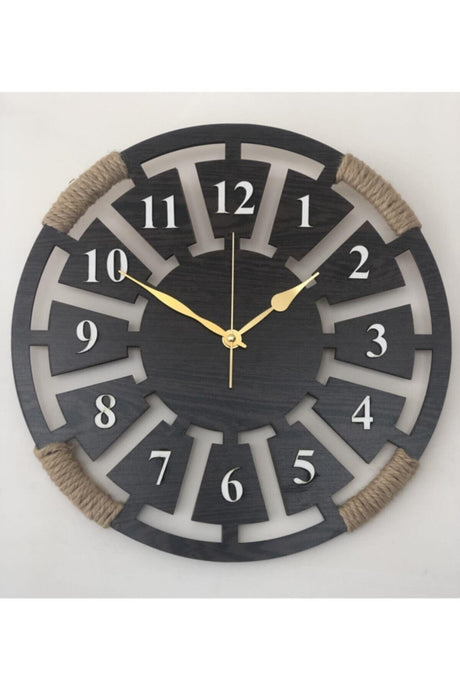 Dekoration Ahşap 3D Wanduhr - Draht Mesh Ip - Venge Farbe - Metal Scorpio Yelkovan - Swordslife