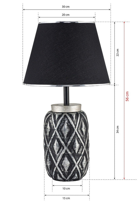 Delicat Ceramic Lampshade Black Silver Srmk-53 - Swordslife