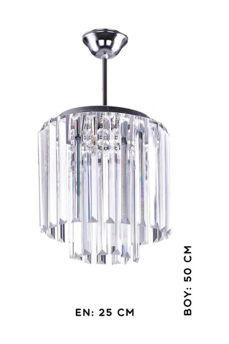 Delta Single 25 Cm Crystal Round Chandelier - Swordslife