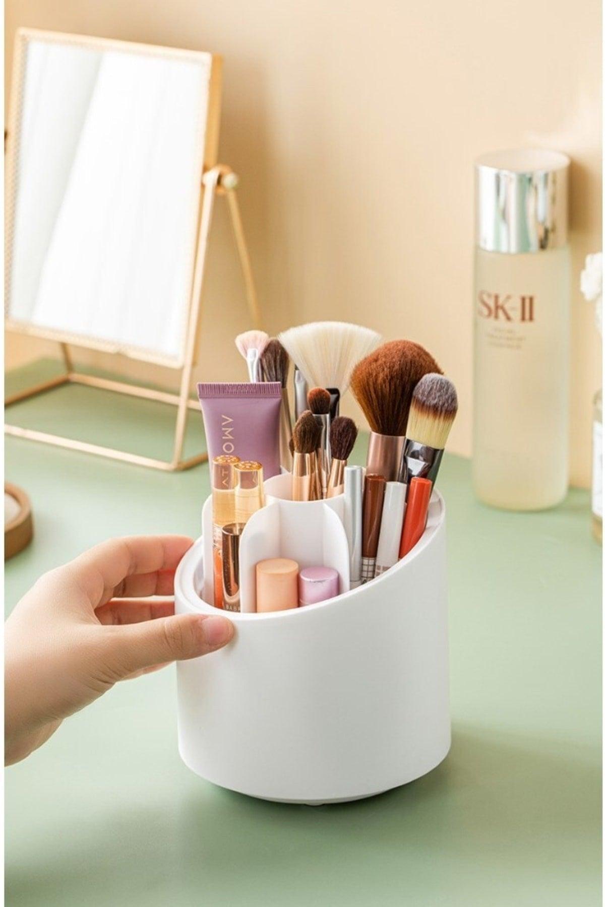 Deluxe Makeup Brush And Cosmetic Organizer Transparent Cover Organizer - Swordslife