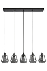 Denzel Special Design Sport Modern Smoked Glass 5 Row Suspended Chandelier - Swordslife