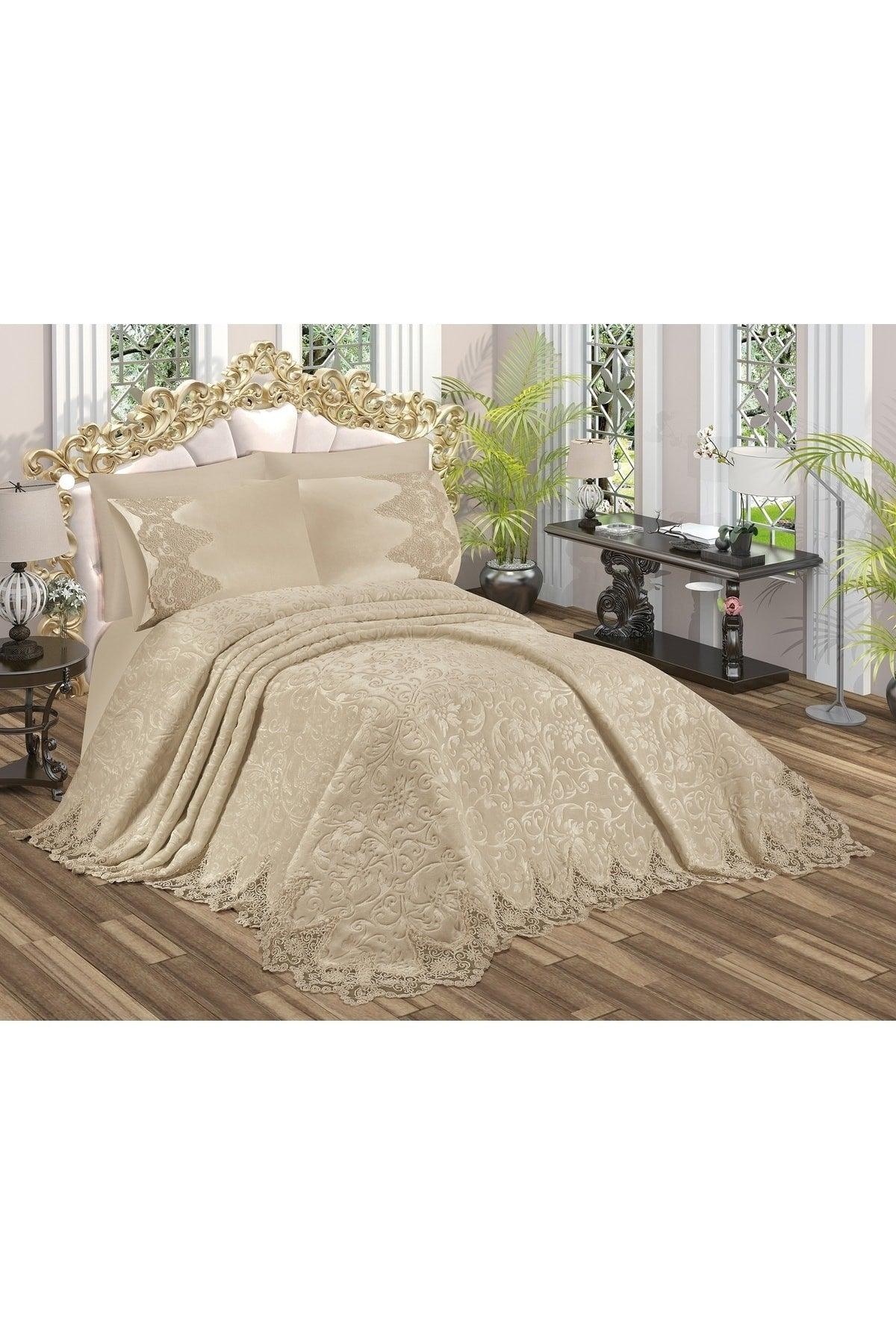 Deren Cappuccino Double 6 Piece Blanket Set - Swordslife