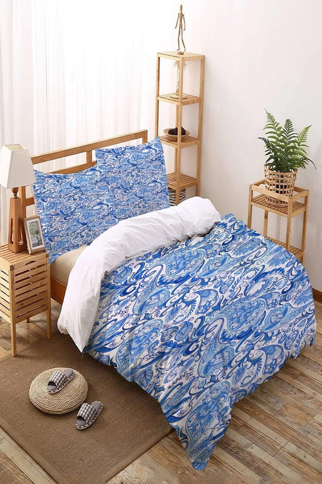 Patterned Double Sheet Duvet Cover Set Nyds-4 - Swordslife