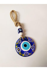 Patterned, Straw Thread 7x7 Cm Glass Evil Eye Beads Wall Ornament - Swordslife