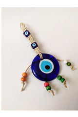 Patterned, Straw Thread 7x7 Cm Glass Evil Eye Beads Wall Ornament - Swordslife